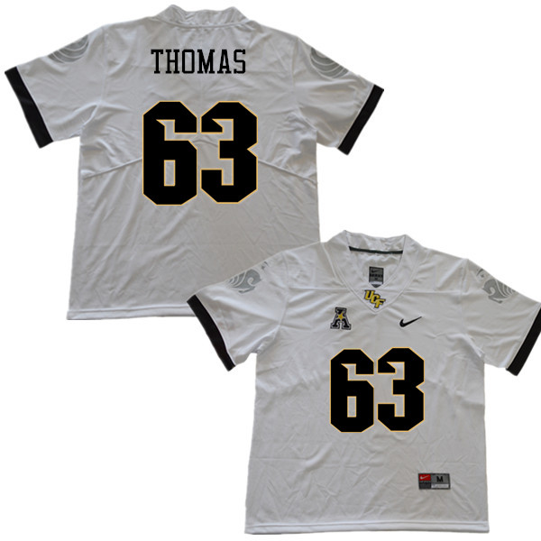 Men #63 Jared Thomas UCF Knights College Football Jerseys Sale-White - Click Image to Close